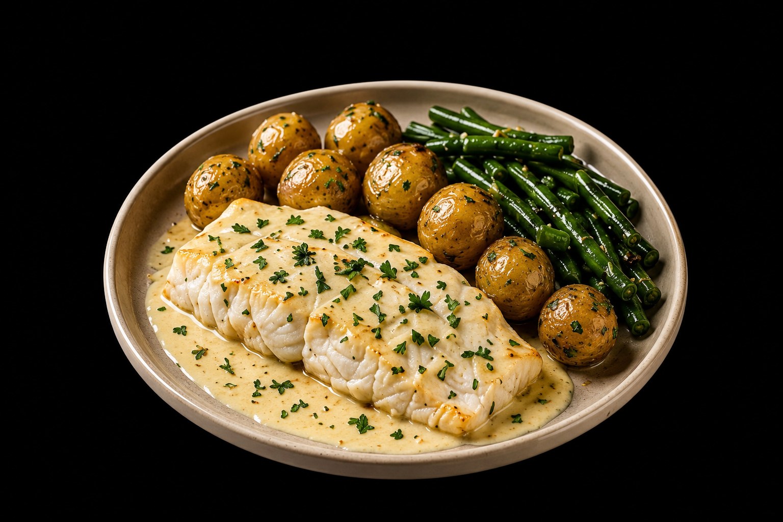 Filet de cabillaud, crème de ciboulette à l'anis